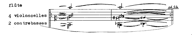flute, 4 violoncelles, 2 contrebasses